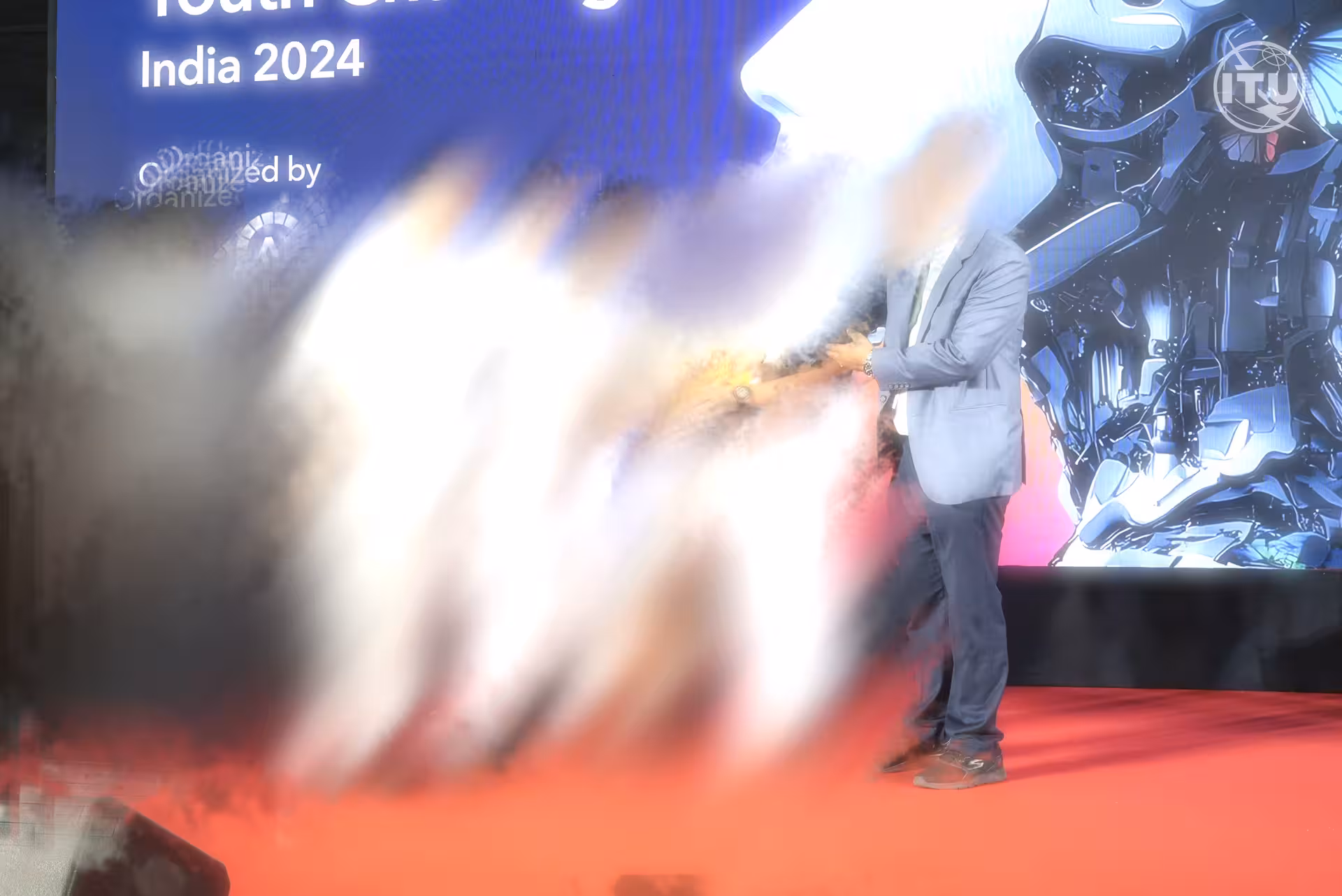 award ceremony with blurred people