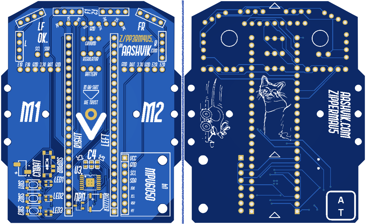 software view of micromouse pcb